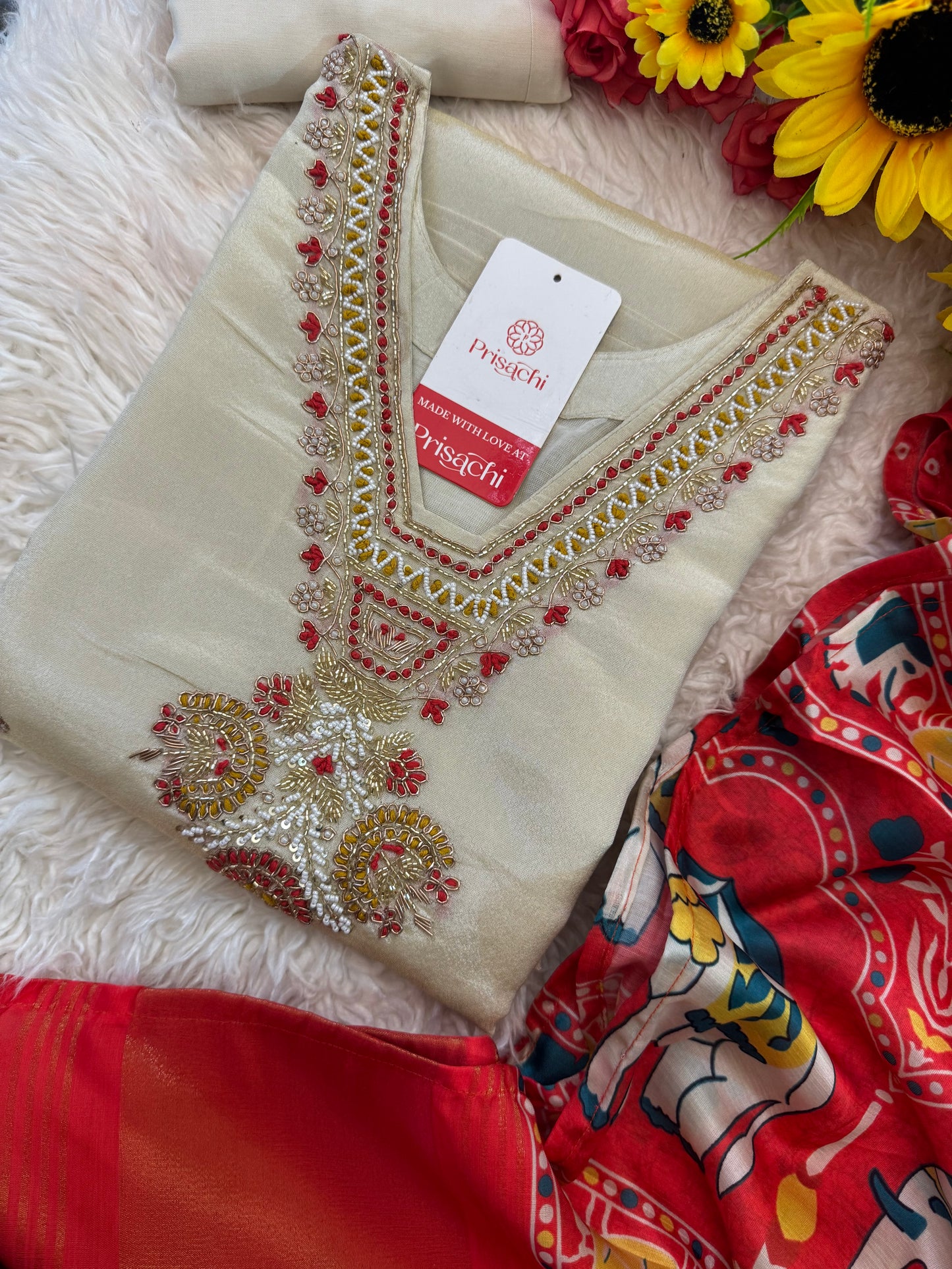 Designer Kurti Bottom With bandhej dupatta