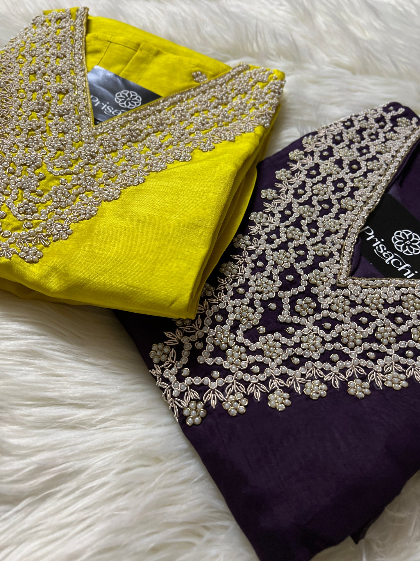 Yellow neck embroidered kurta set with dupatta - Prisachi Official