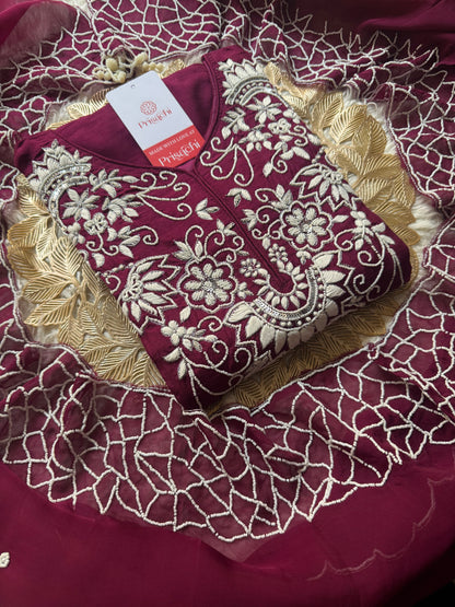 Desinger Embroidered kurta Bottom  with dupatta