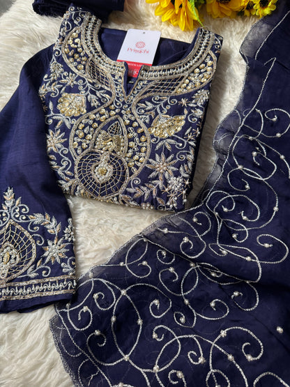 Desinger Embroidered kurta Bottom  with dupatta