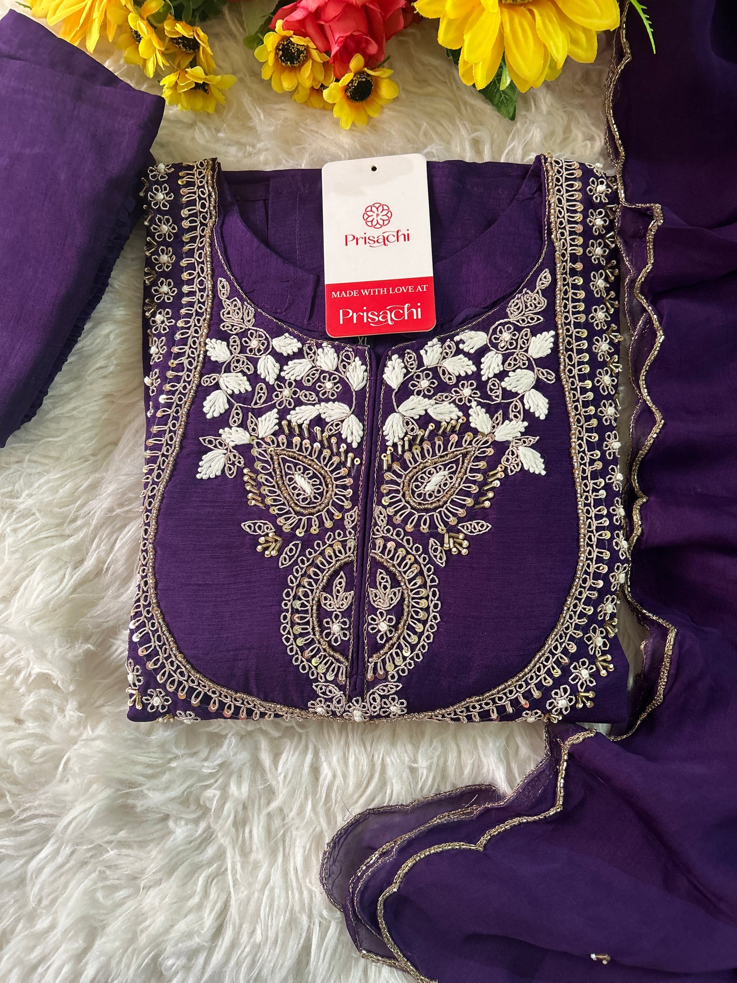 Embroidered Kurta bottom With Dupatta