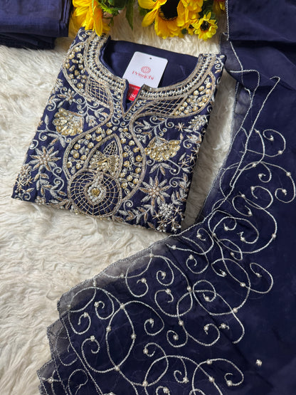 Desinger Embroidered kurta Bottom  with dupatta