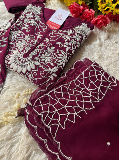 Desinger Embroidered kurta Bottom  with dupatta