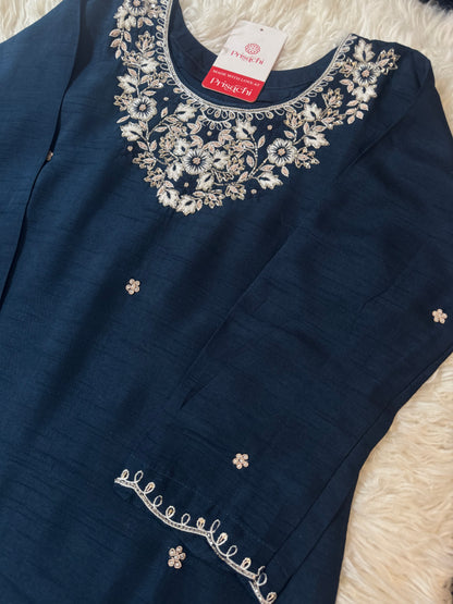 Embroidered kurta Bottom  with dupatta