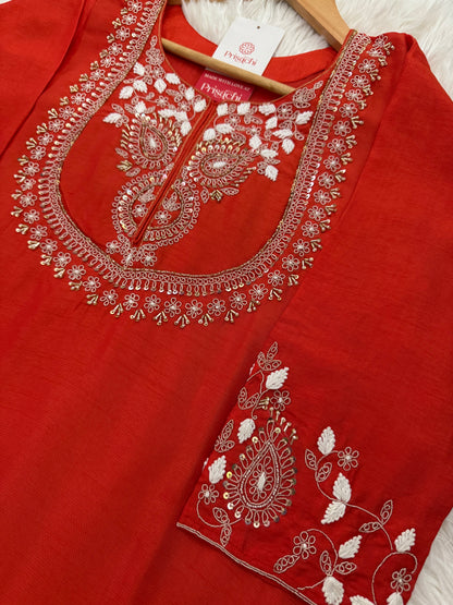 Embroidered Kurta bottom With Dupatta