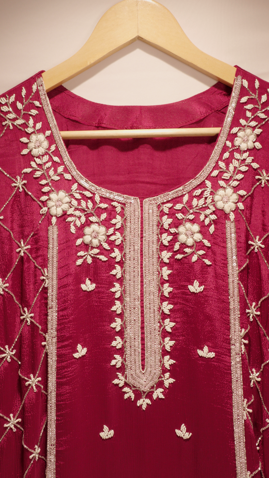 Embroidered kurti sharara set  with dupatta