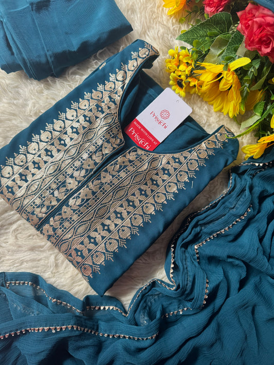 Blue kurta Bottom  with dupatta