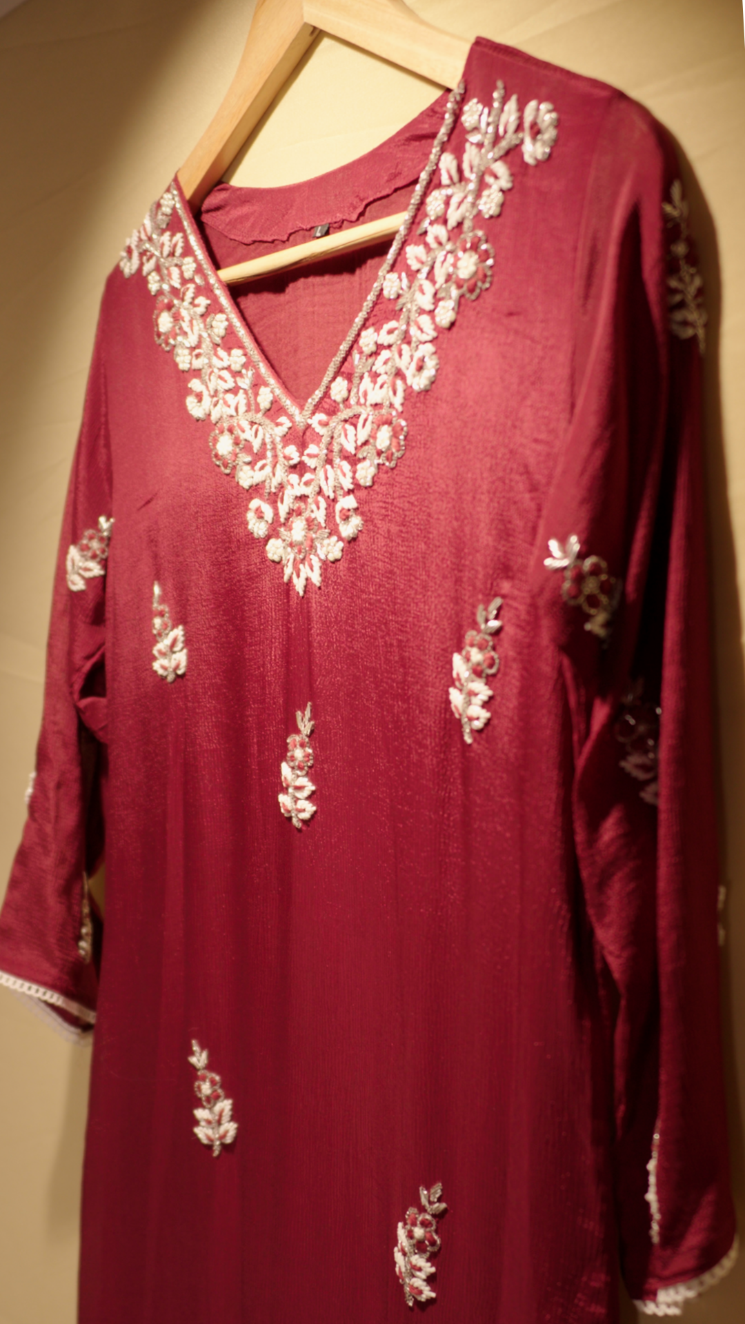 Embroidered kurti sharara set  with dupatta