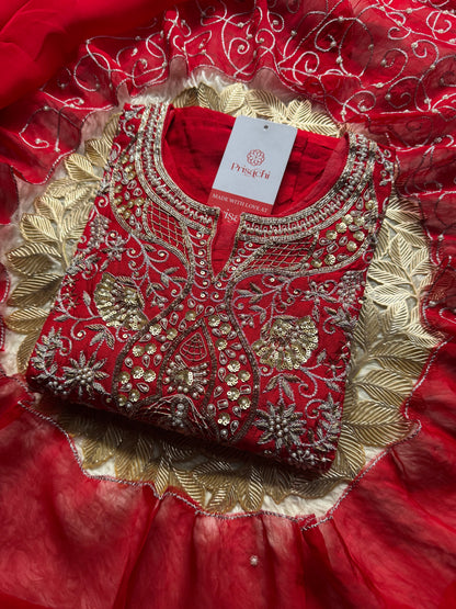 Desinger Embroidered kurta Bottom  with dupatta