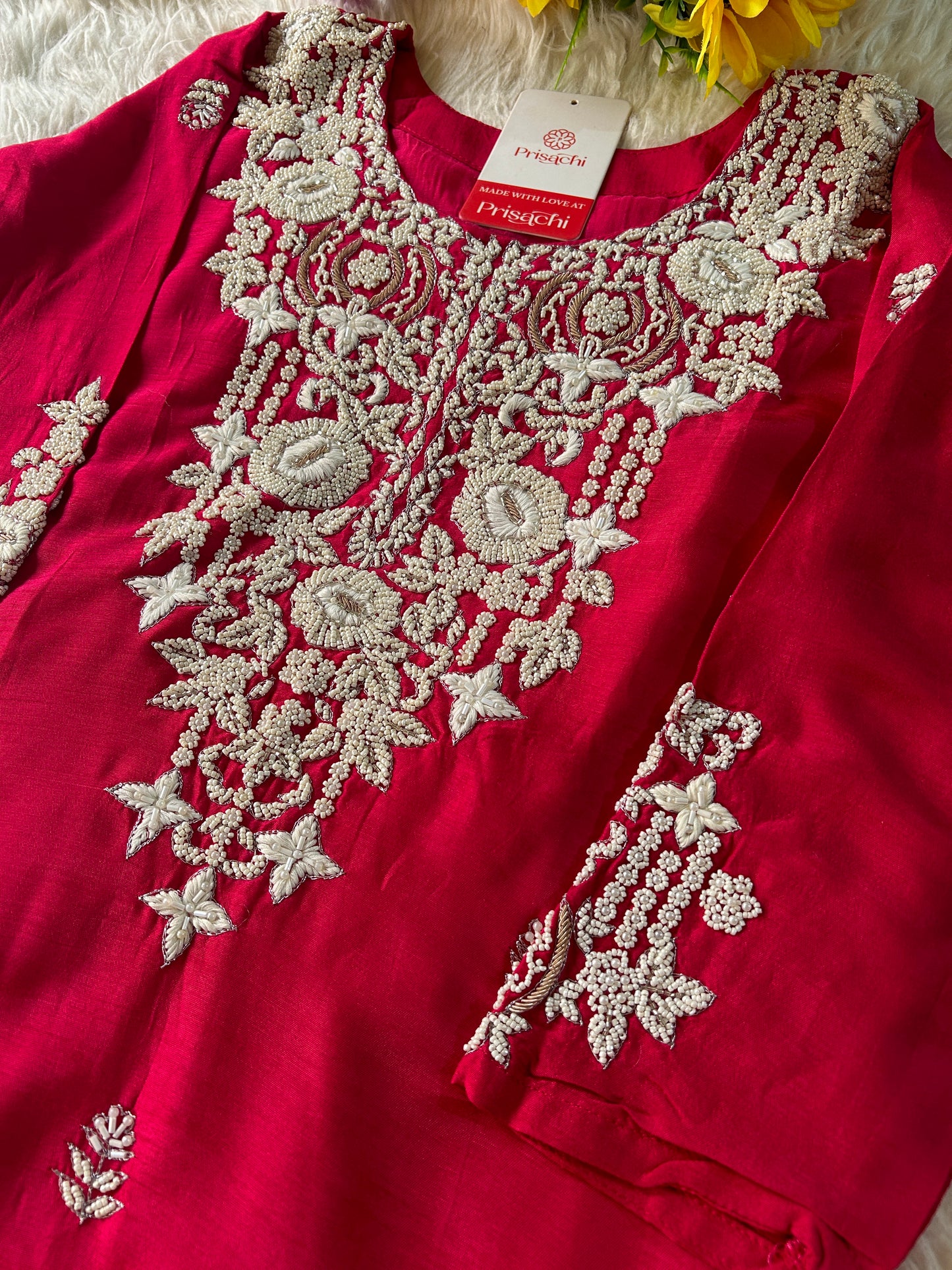 Pink Embroidered Kurta bottom With Dupatta