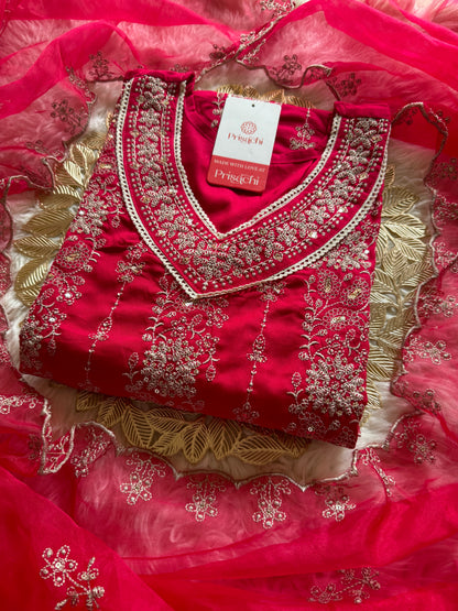 Embroidered kurta set with dupatta