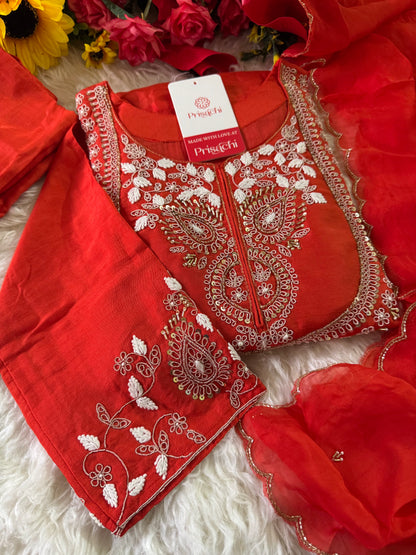 Embroidered Kurta bottom With Dupatta