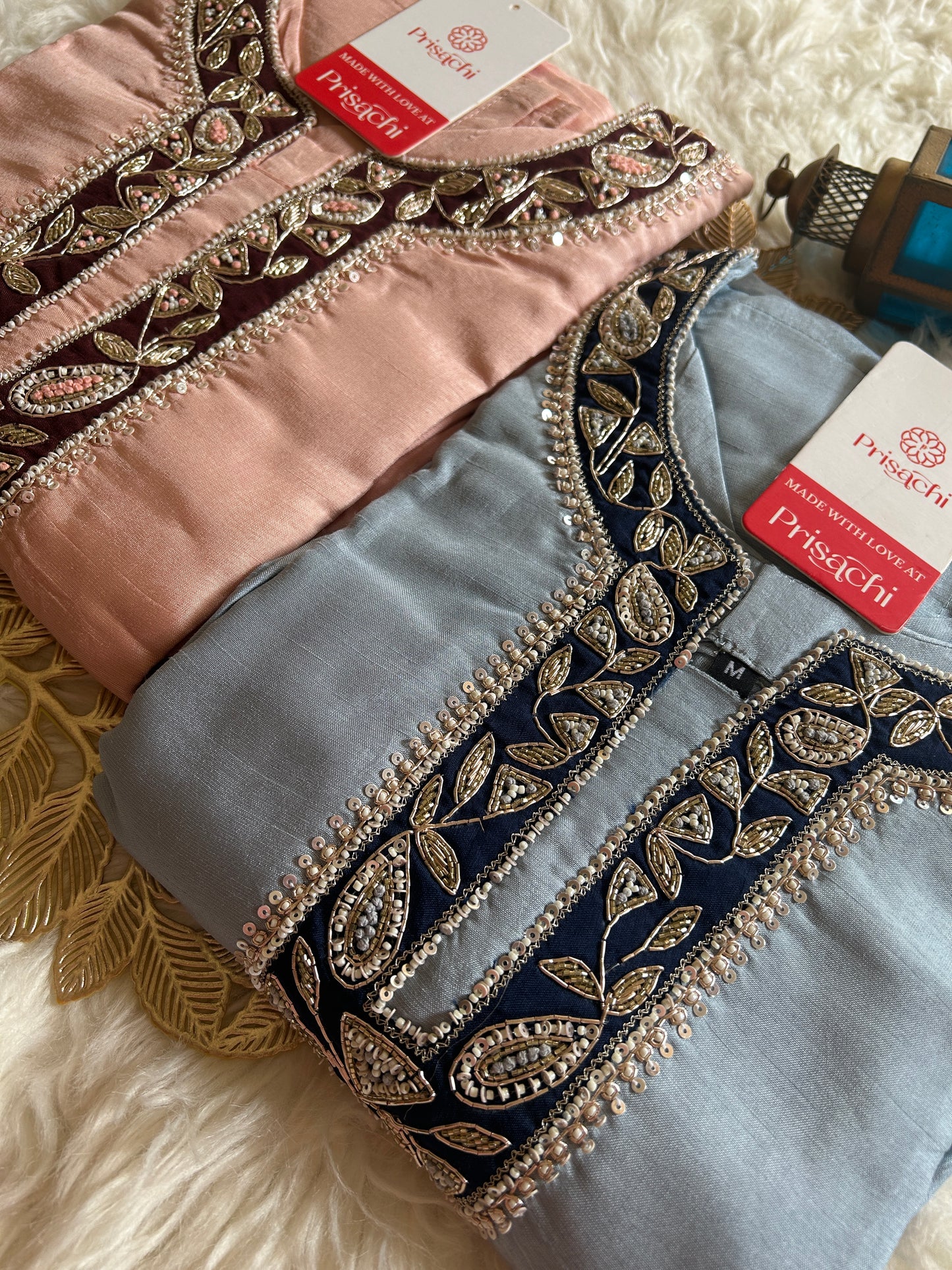 Blue embroidered kurta set with dupatta