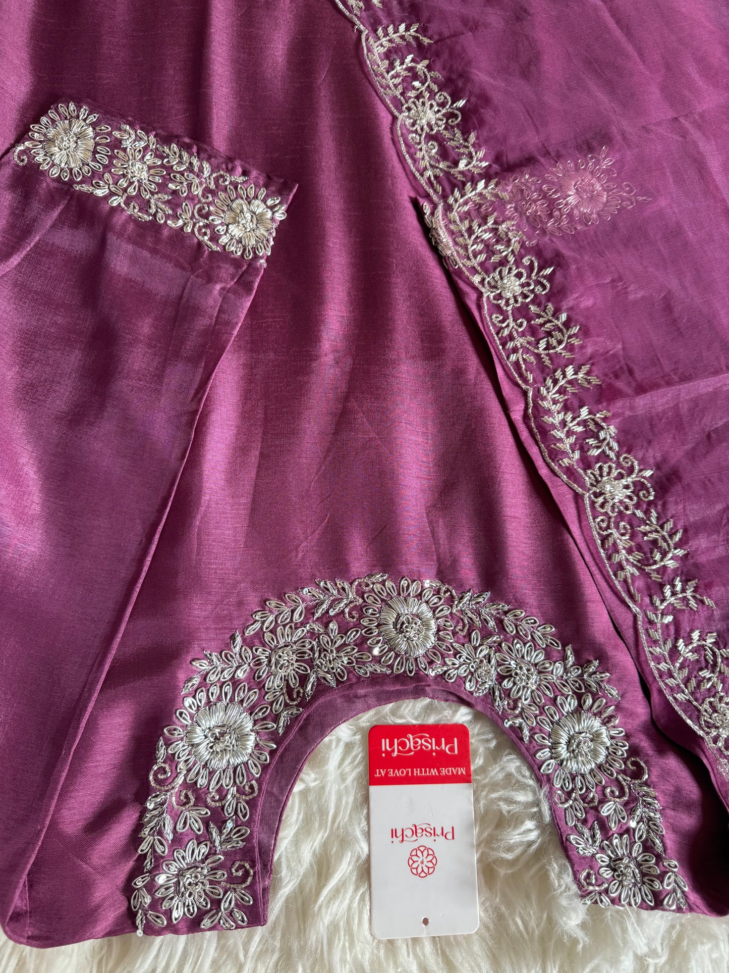 Purple Designer Kurti Bottom with Duptta