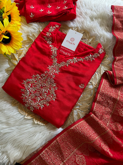 Designer Kurti set with Banarasi Duptta