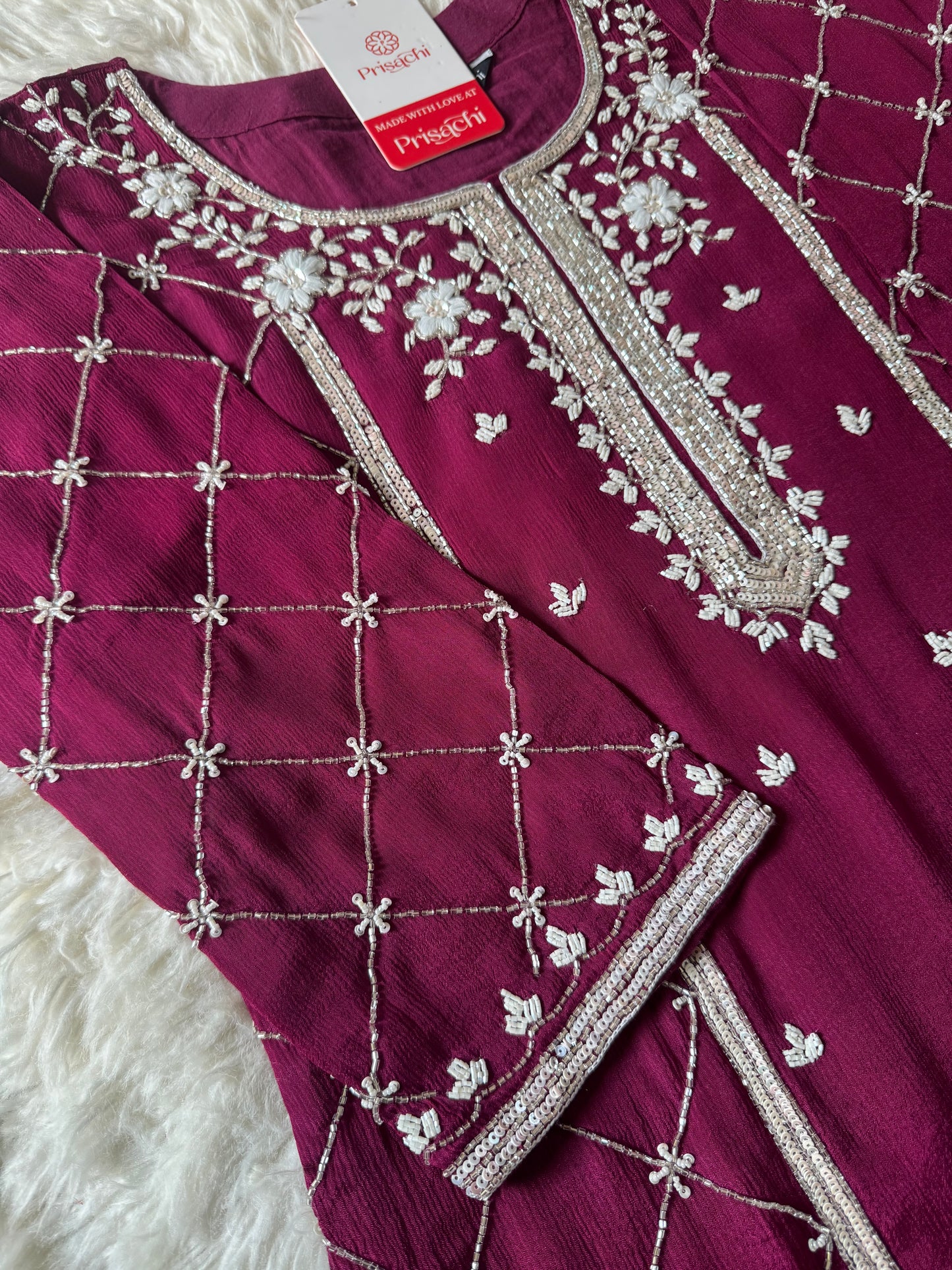 Embroidered kurti sharara set  with dupatta