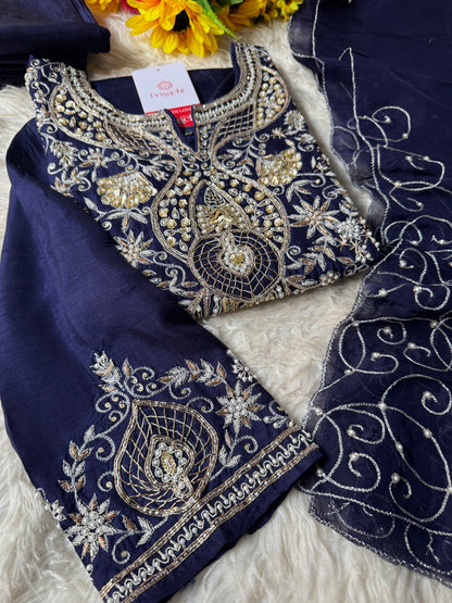 Desinger Embroidered kurta Bottom  with dupatta