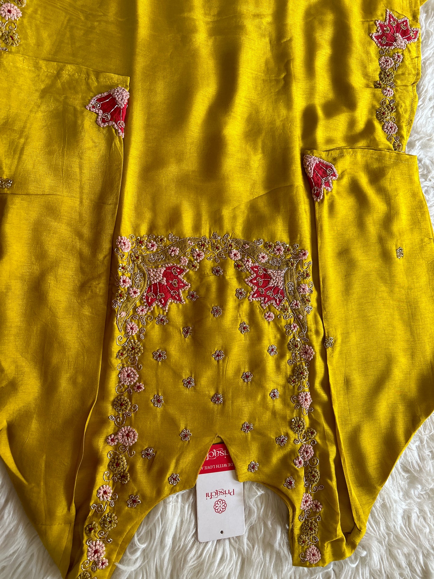 Yellow embroidered  kurta set with dupatta