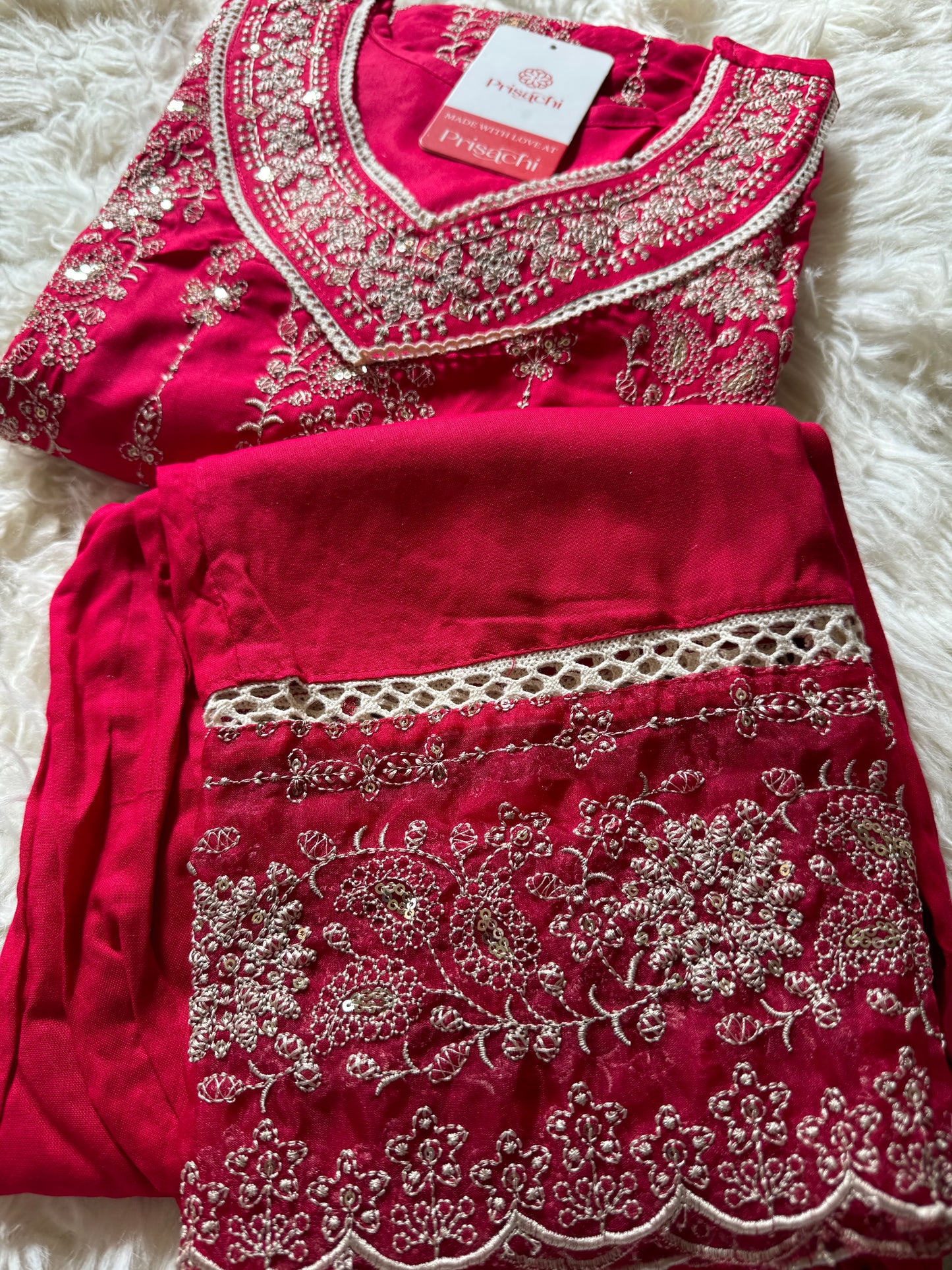 Embroidered kurta set with dupatta