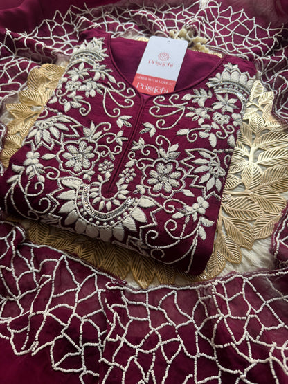 Desinger Embroidered kurta Bottom  with dupatta
