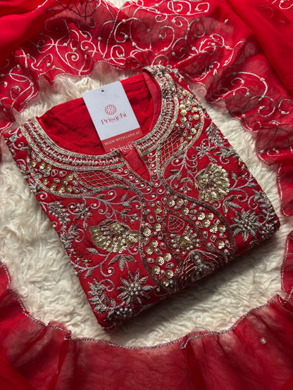Desinger Embroidered kurta Bottom  with dupatta