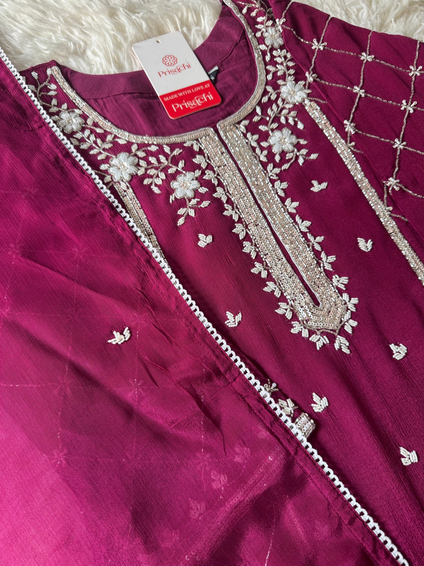 Embroidered kurti sharara set  with dupatta