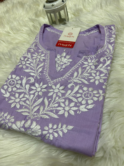 Short pure handwork Chikankari kurti