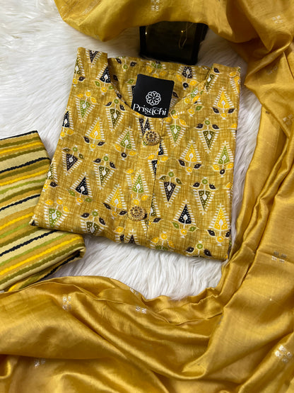 Yellow kurta set with dupatta - Prisachi Official