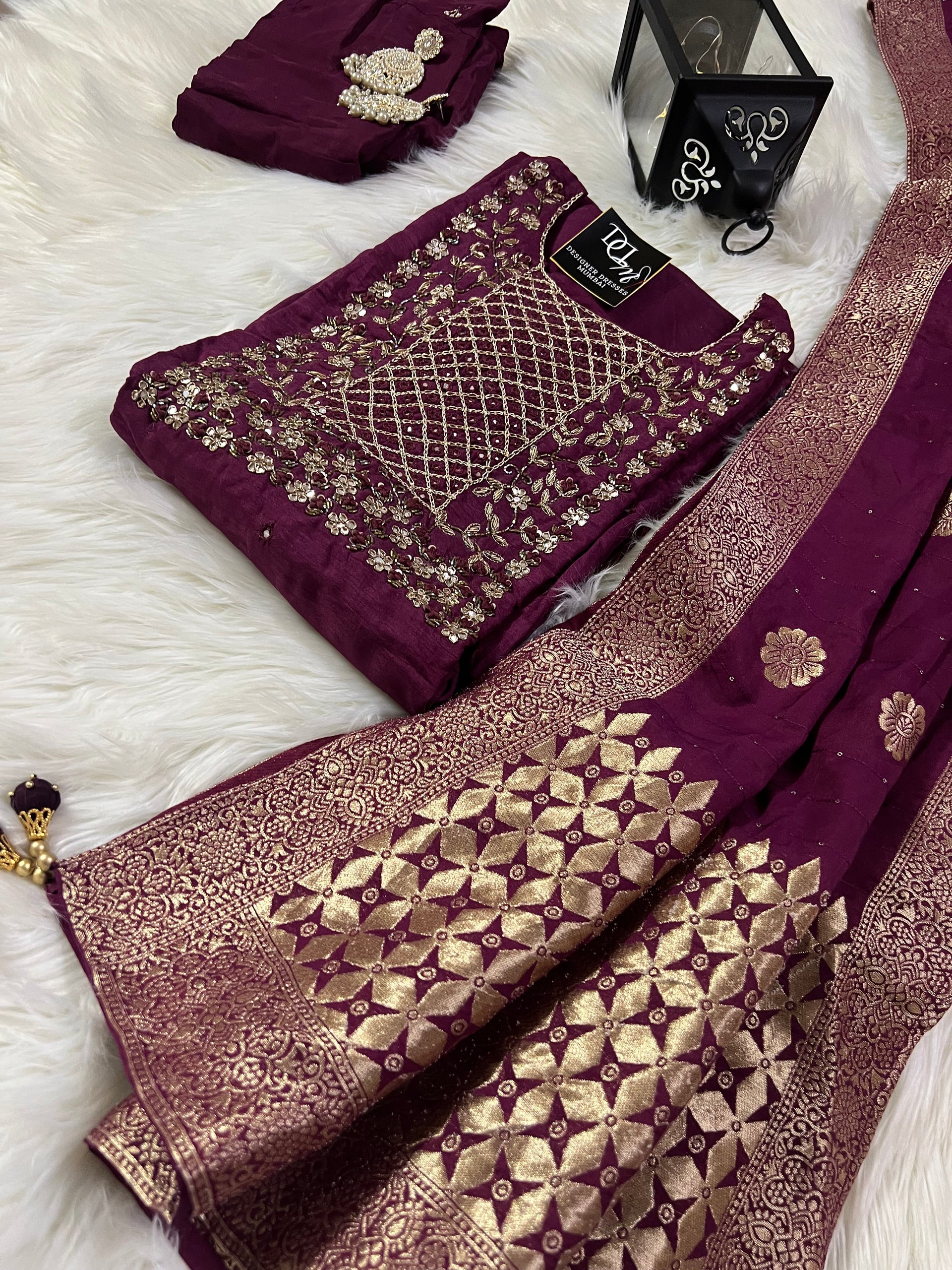 Maslin Designer Embroidery with Zardosi – Prisachi Official