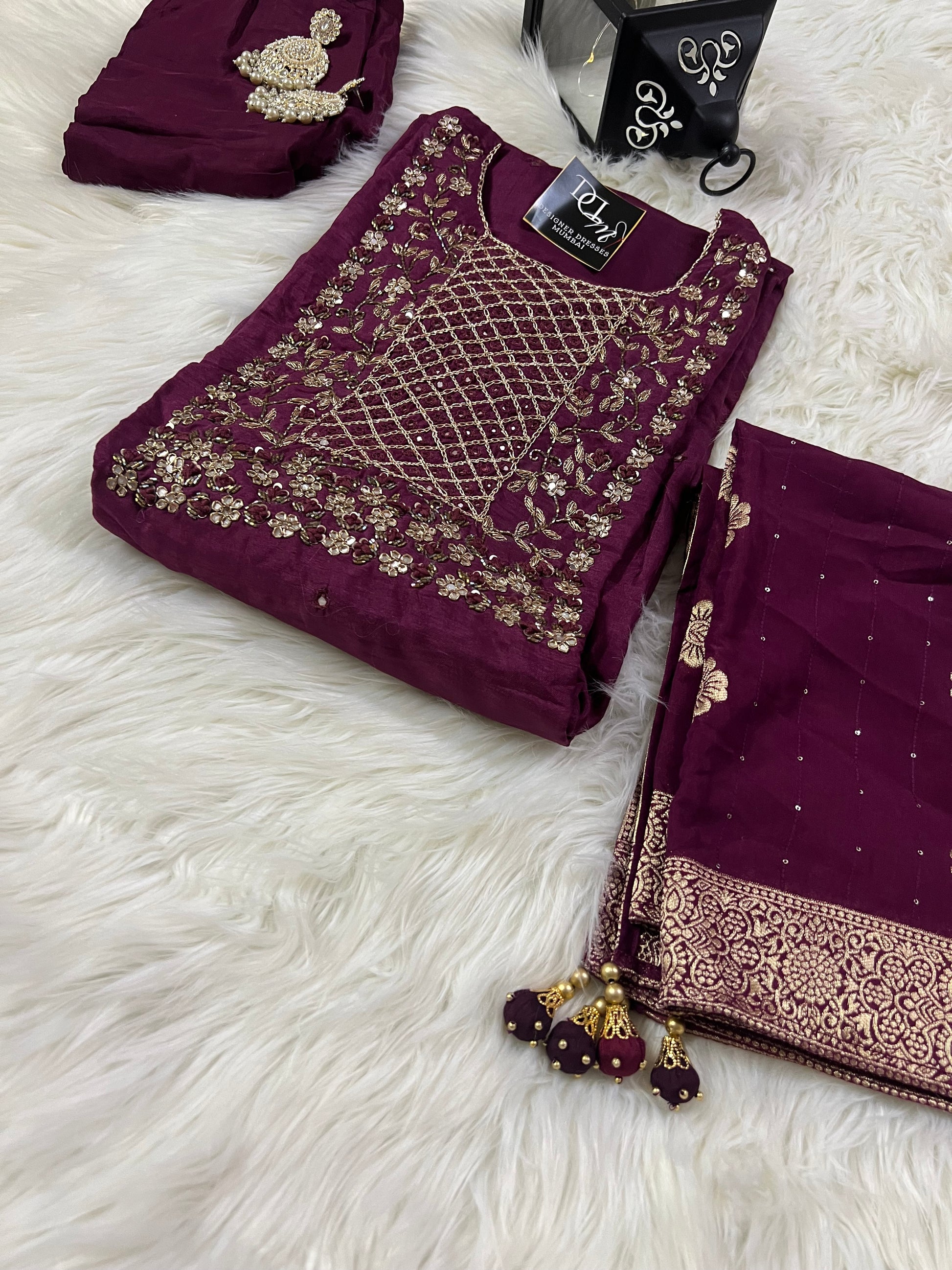 Maslin Designer Embroidery with Zardosi – Prisachi Official