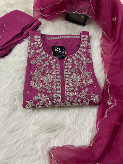 Maslin Designer Embroidery with Zardosi - Prisachi Official