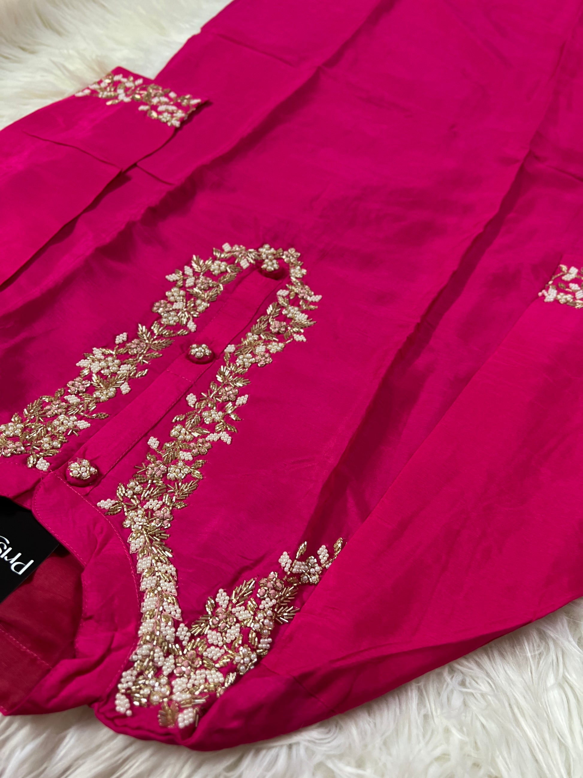 Pink embroidered kurta set with dupatta - Prisachi Official