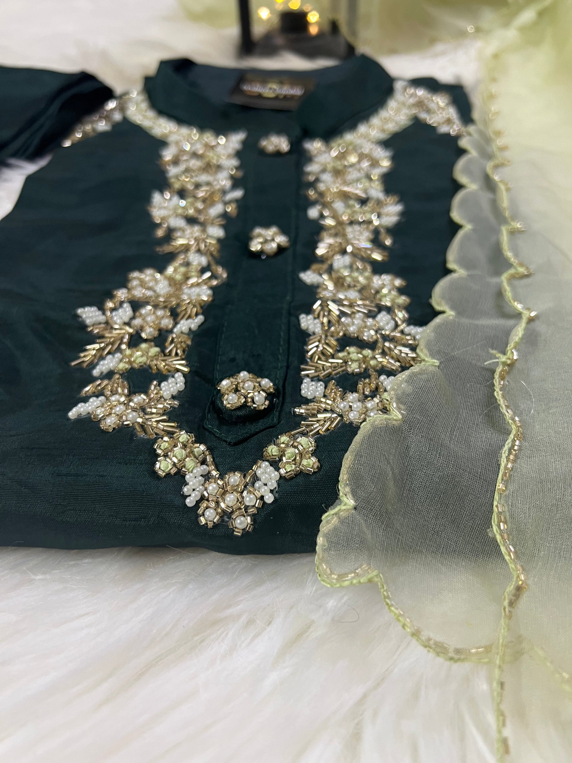 Maslin Designer Embroidery with Zardosi - Prisachi Official